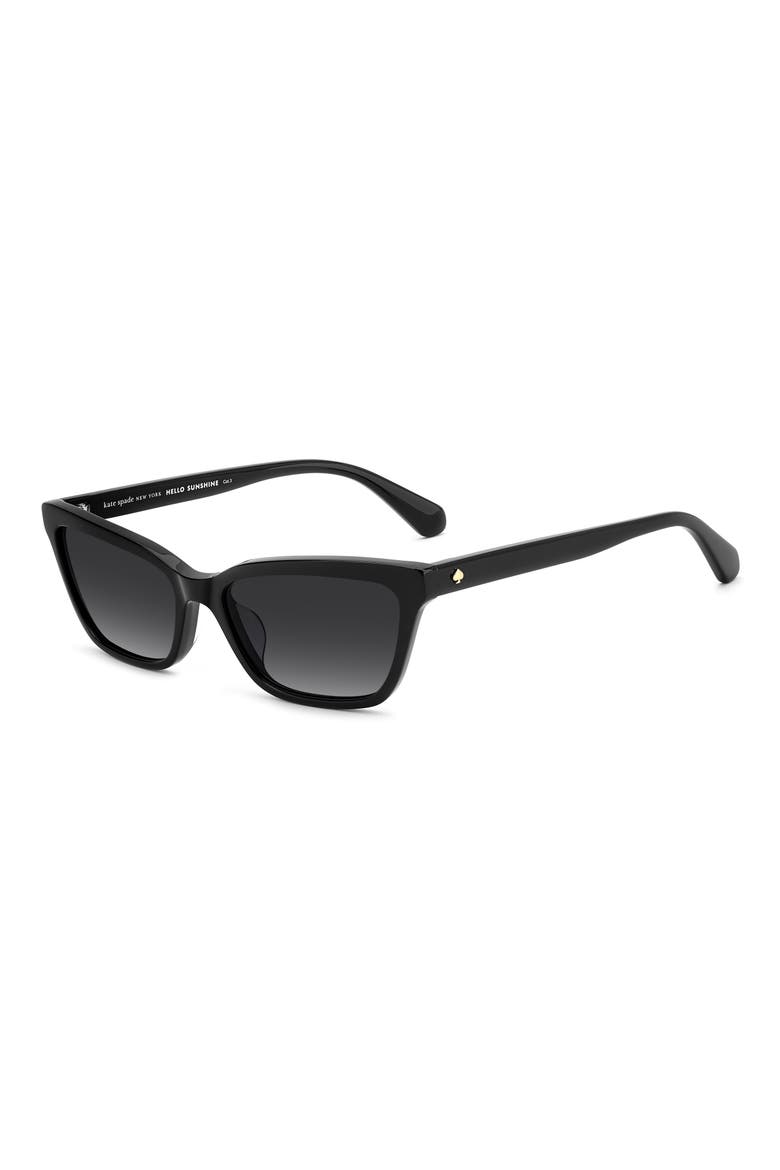 aisha 55mm gradient ectangular sunglasses, Alternate, color, BLACK/ DARK GREY SF