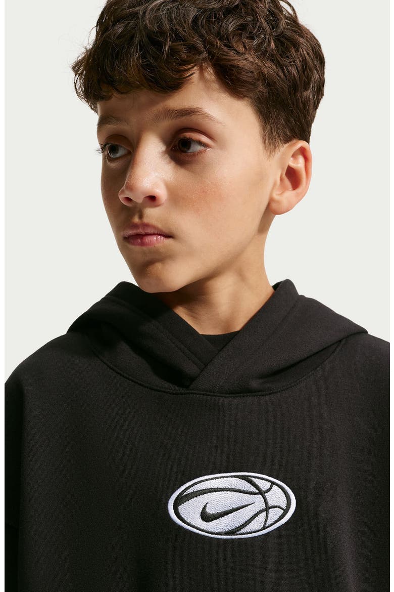 Kids' Nike Dri-FIT Graphic Hoodie, Alternate, color, BLACK/ WHITE