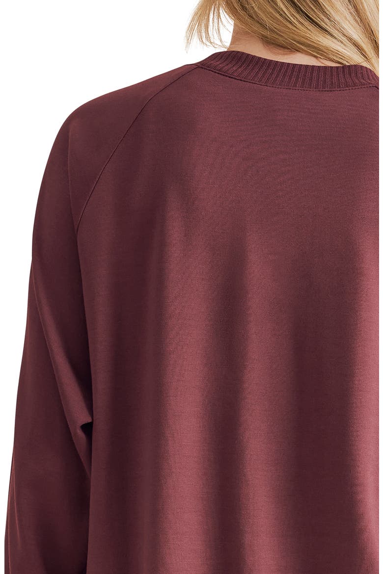 Lace Trim Sweatshirt, Alternate, color, MERLOT BURGUNDY