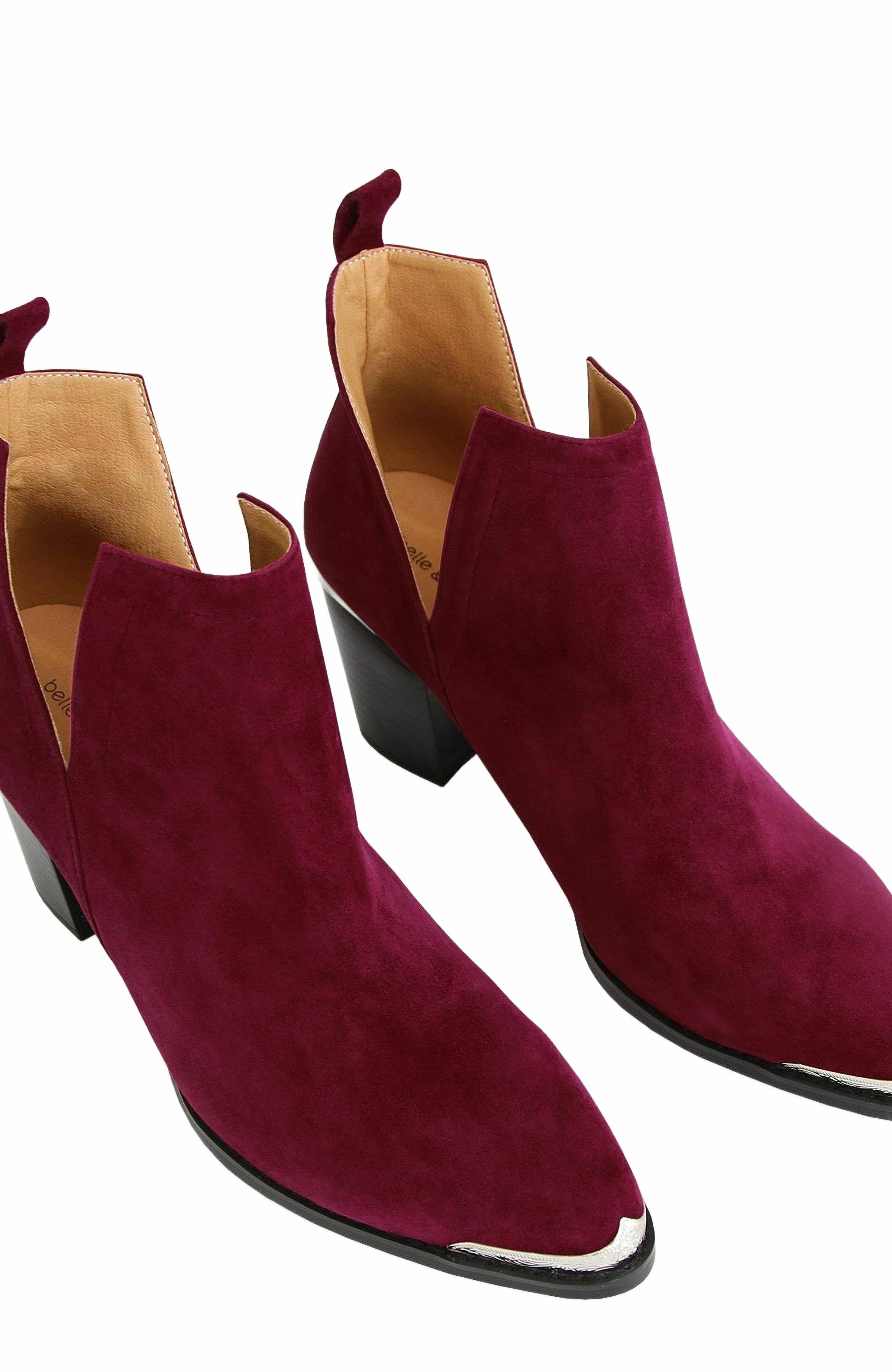 Austin Croc Embossed Ankle Boot, Alternate, color, Merlot