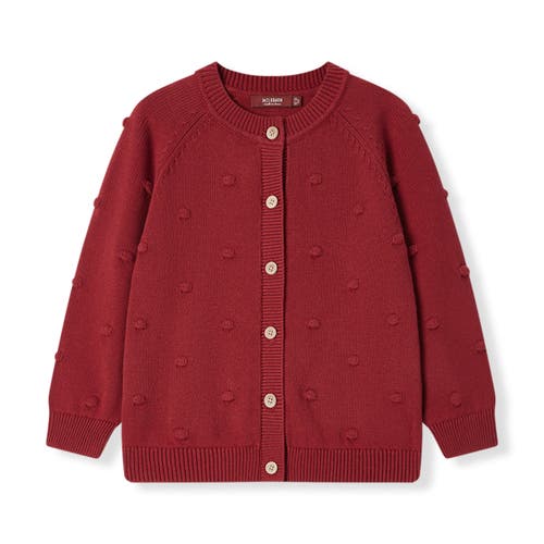 Milkbarn Knit Popcorn Cardigan In Burgundy