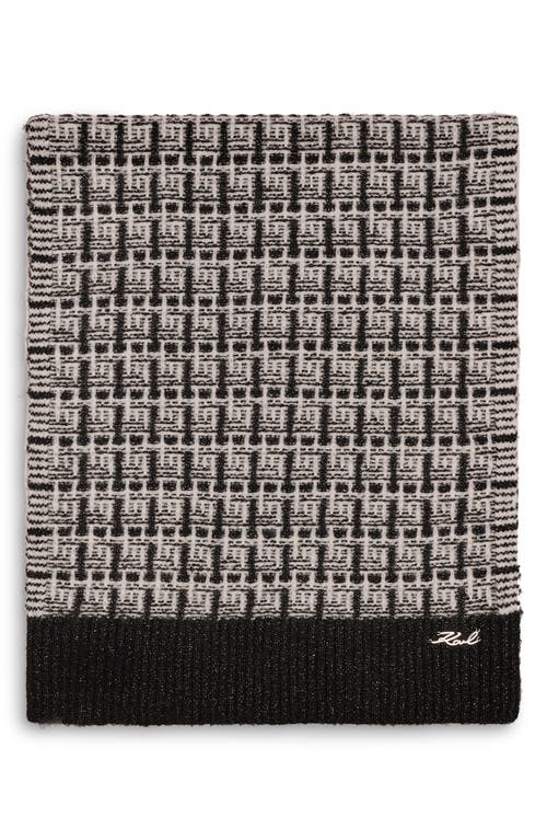 Karl Lagerfeld Paris Tweed Shine Scarf In Black