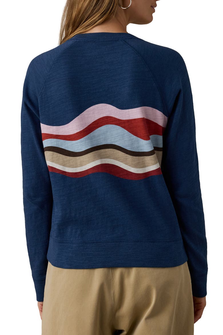 Print Slub Organic Cotton Sweatshirt, Alternate, color, MIDNIGHT WAVES