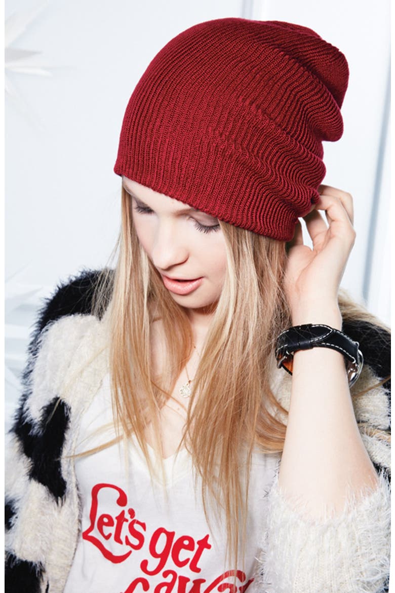 'Seasonless' Slouchy Knit Cap, Alternate, color, BLACK