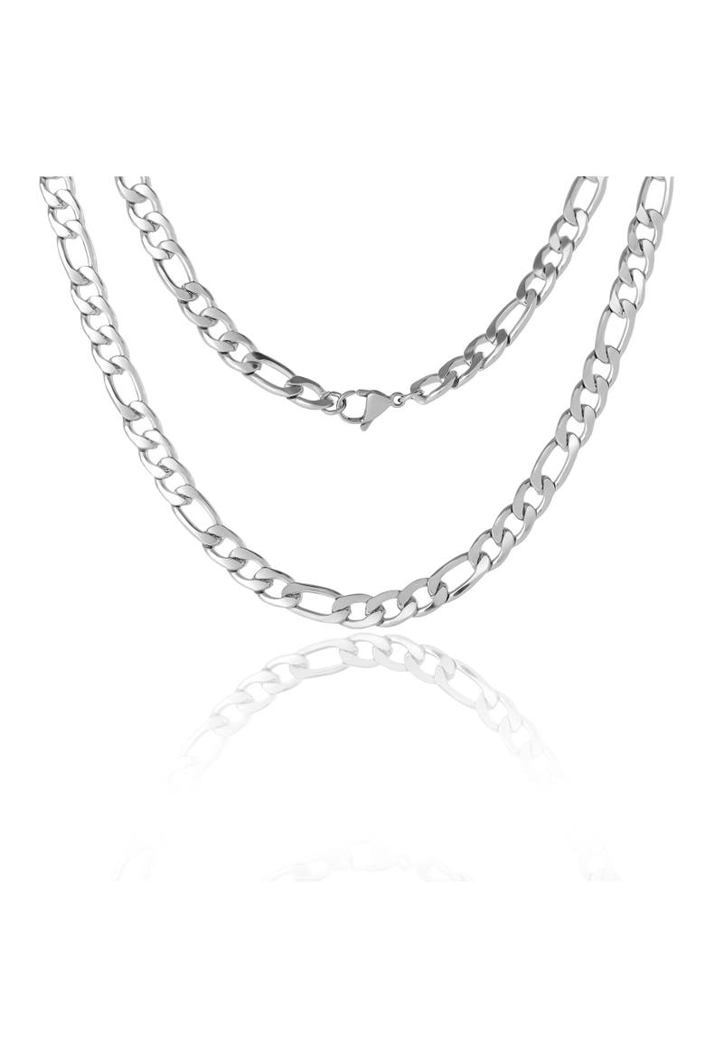 Men's Figaro Chain Necklace, Silver-Tone 22'' Links, Alternate, color, Metallic Silver