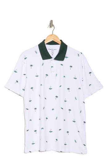 Kenneth Cole Print Golf Polo In Multi