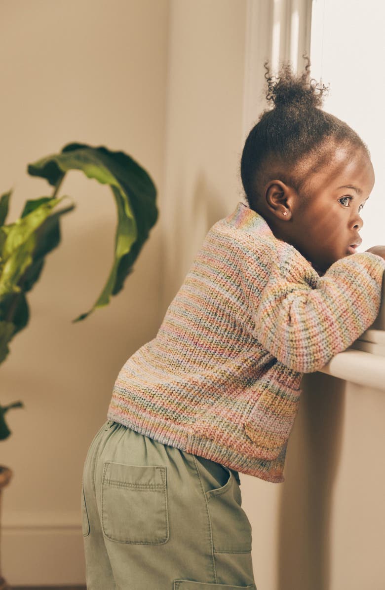 NEXT Kids' Rainbow Stripe V-Neck Cardigan, Alternate, color,