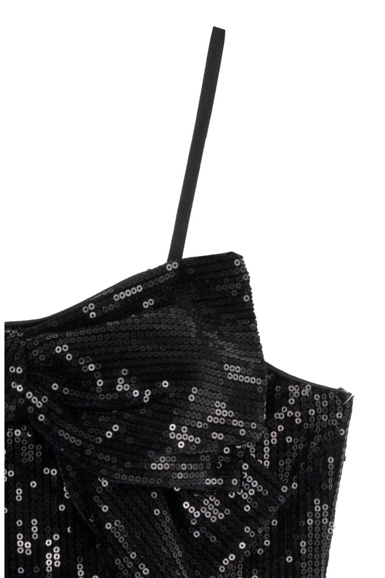 Kids' Sequin Bow Fit & Flare Dress, Alternate, color, BLACK