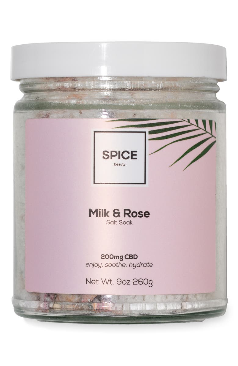 Spice Beauty Milk & Rose Salt Soak with CBD, Main, color,