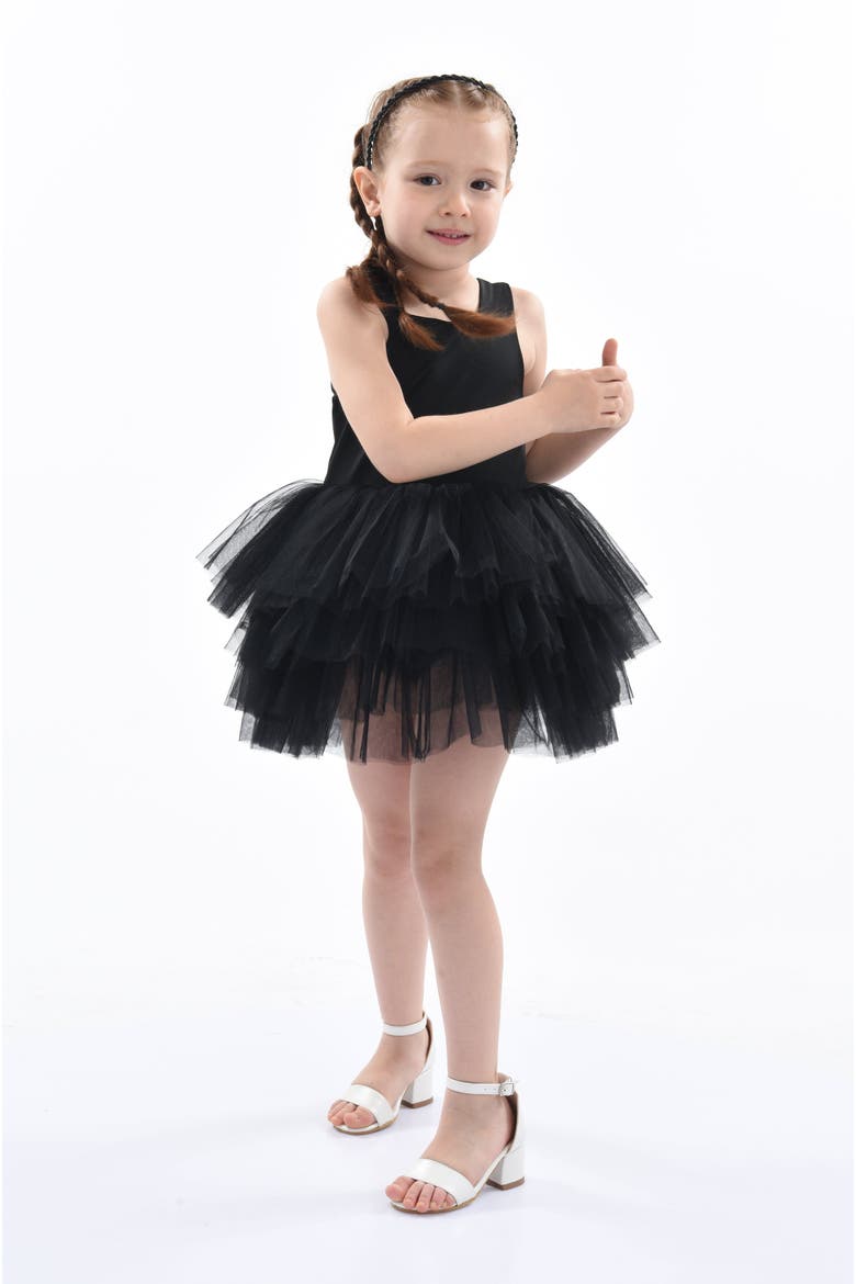 Solid Color Tutu Dress, Alternate, color, Black