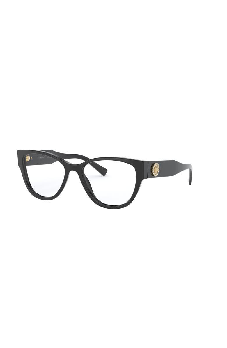 Versace 53mm Cat Eye optical glasses, Main, color, Black