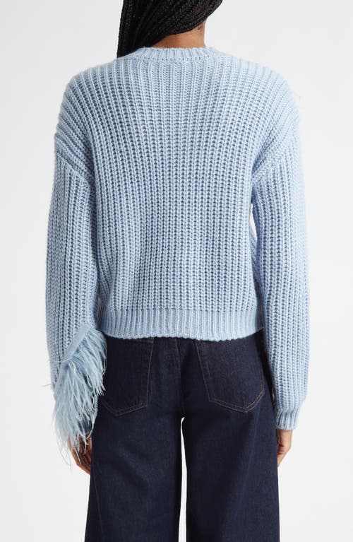 Cinq À Sept Kaelie Feathered Fringe Sweater In Blue