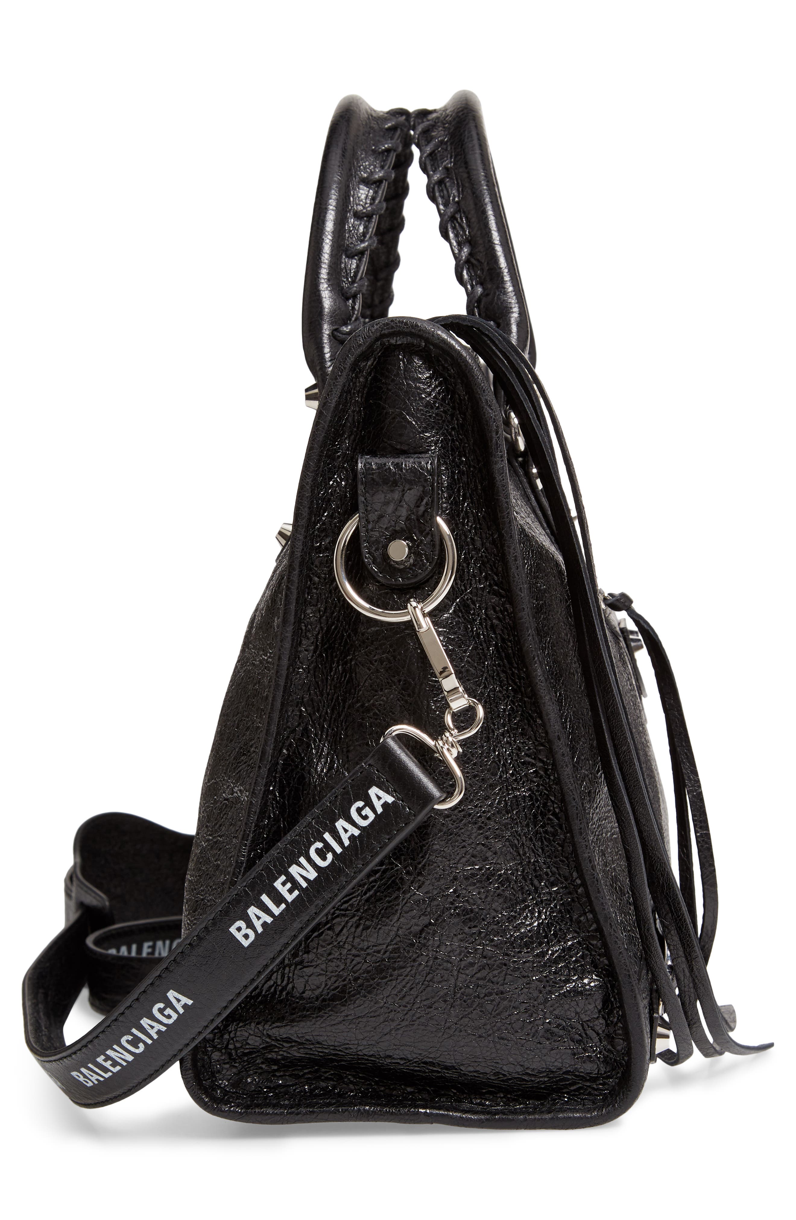 Balenciaga Classic City AJ Logo Strap Leather Tote, Alternate, color, 
