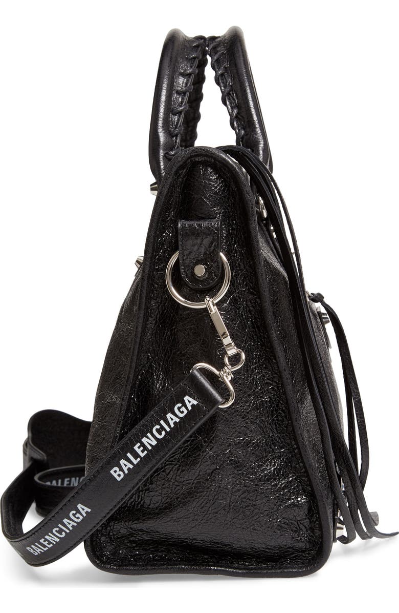 Balenciaga Classic City AJ Logo Strap Leather Tote, Alternate, color,