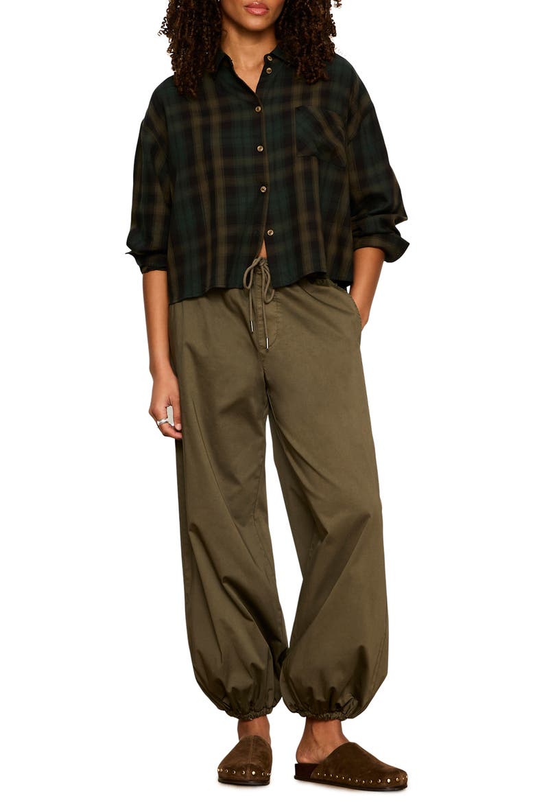 The Autumn Edit Flannel Shirt, Alternate, color, FOREST GREEN PLAID