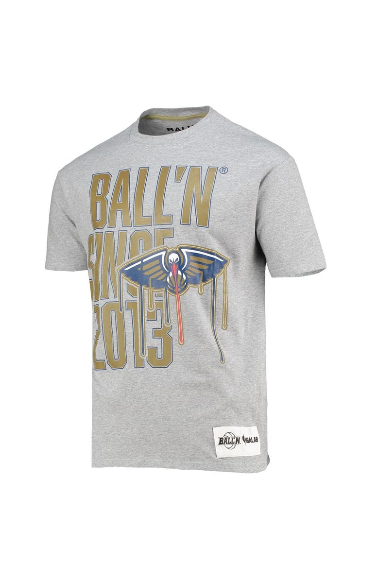 BALL'N Men's BALL'N Heathered Gray New Orleans Pelicans Since 2013 T-Shirt, Alternate, color, 