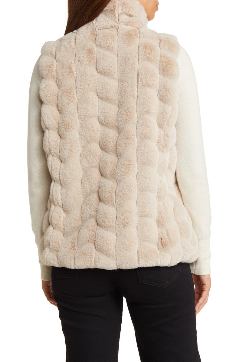Via Spiga Reversible Faux Fur Vest, Alternate, color, Beige