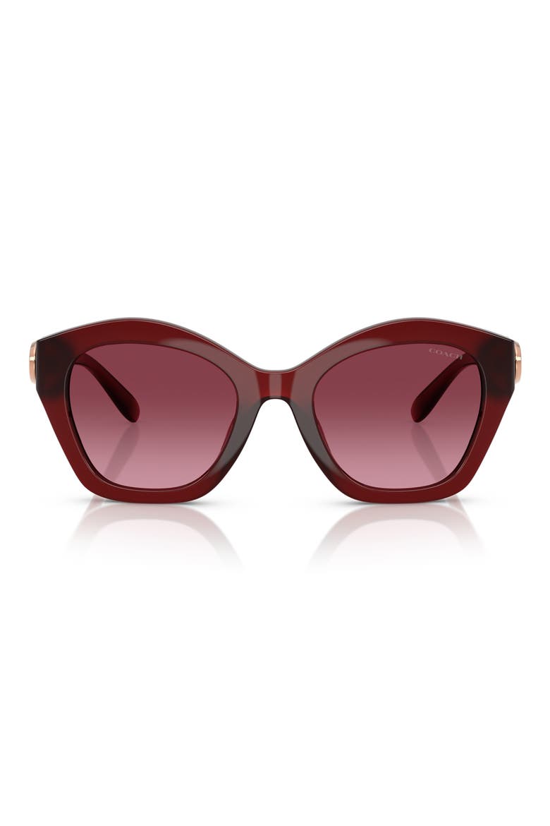 57mm Irregular Round Sunglasses, Main, color, MILKY BURGUNDY / BURGUNDY