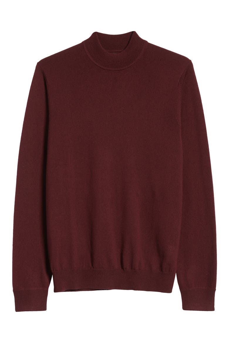 Washable Merino Wool Mock Neck, Alternate, color, BURGUNDY FUDGE