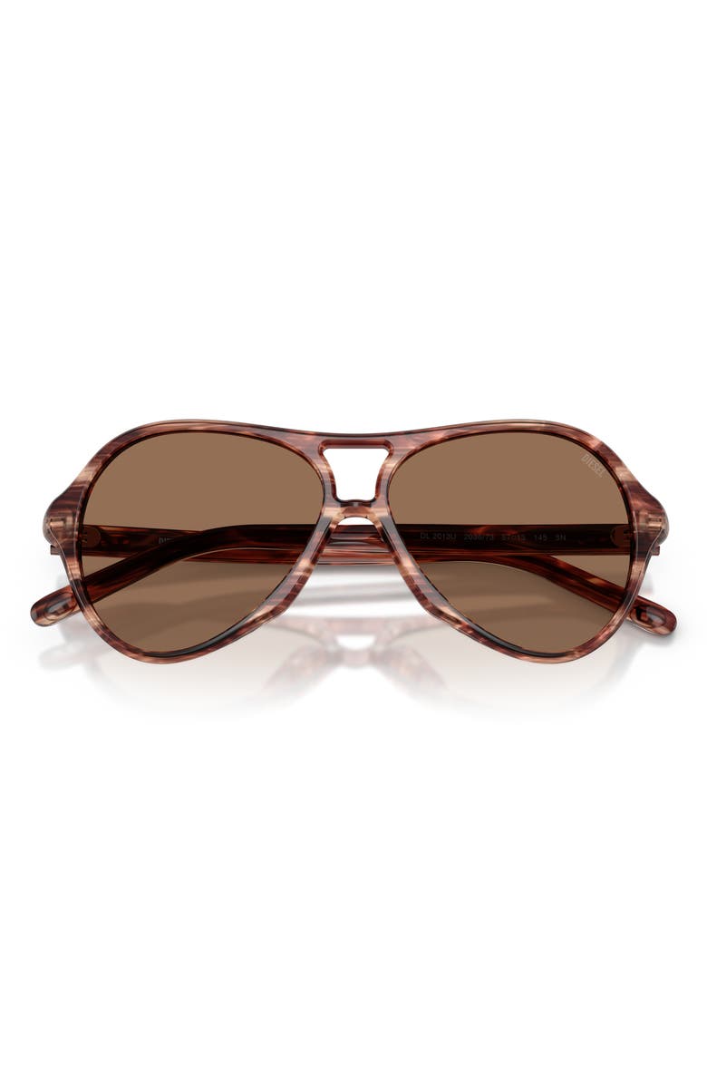 DIESEL<sup>®</sup> 57mm Pilot Sunglasses, Alternate, color, Striated Brown / Dark Brown