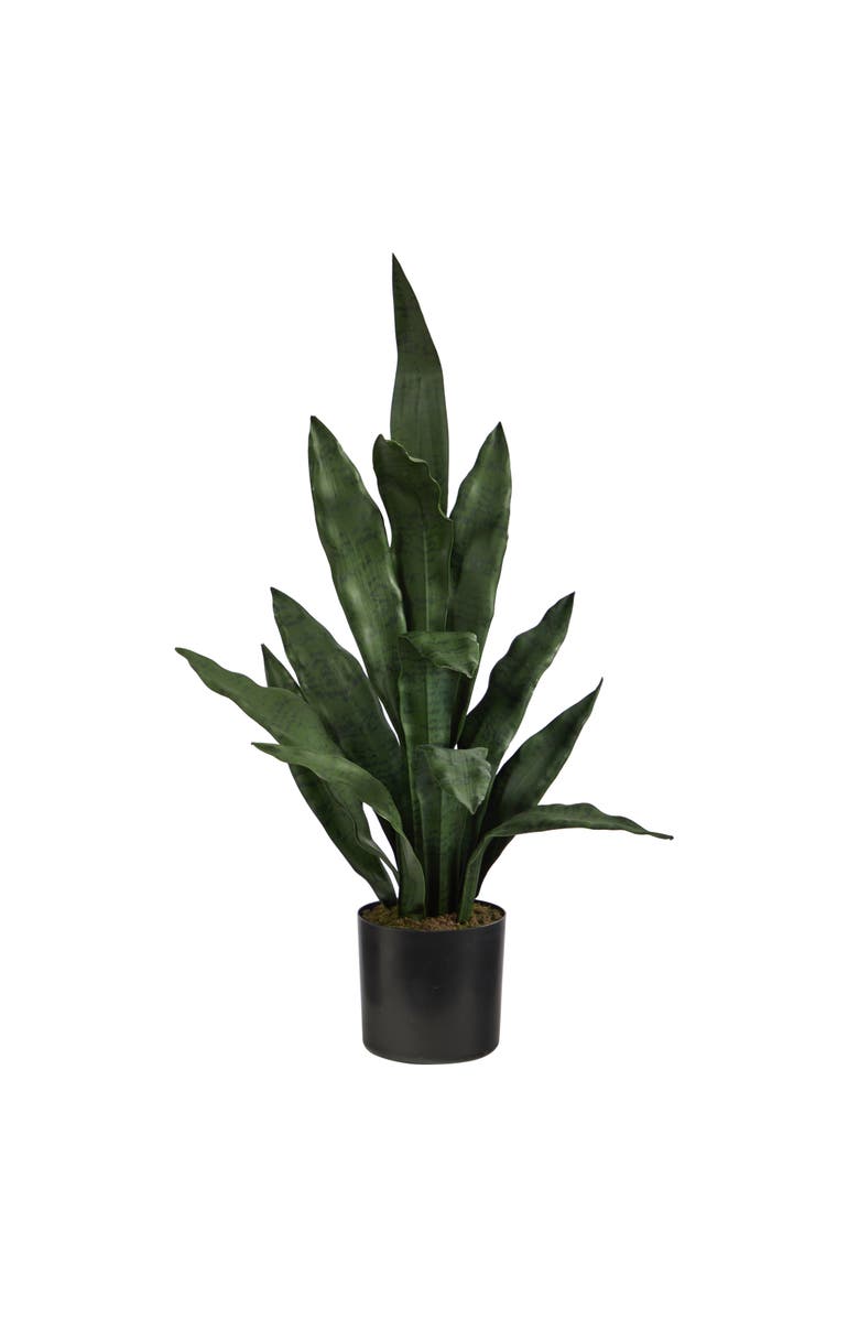 NEARLY NATURAL 2-ft Artificial Sansevieria Snake Plant, Main, color, Green
