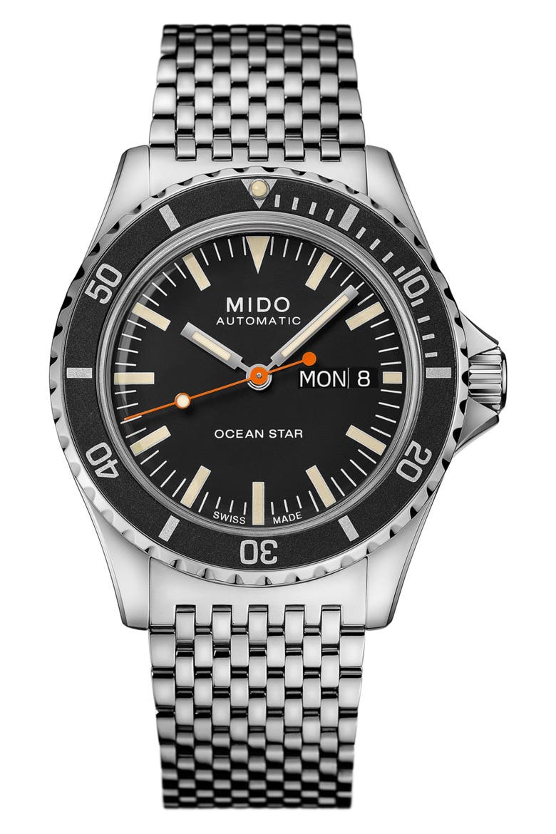 Ocean Star Tribute Automatic Watch, 40.5mm, Main, color, SILVER/ BLACK/ SILVER