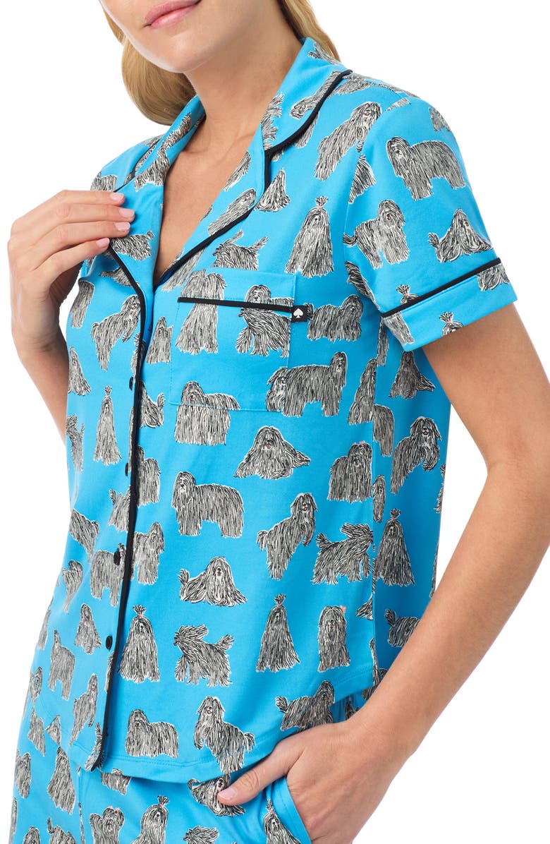 Kate Spade New York print short pajamas, Alternate, color, Blue Print