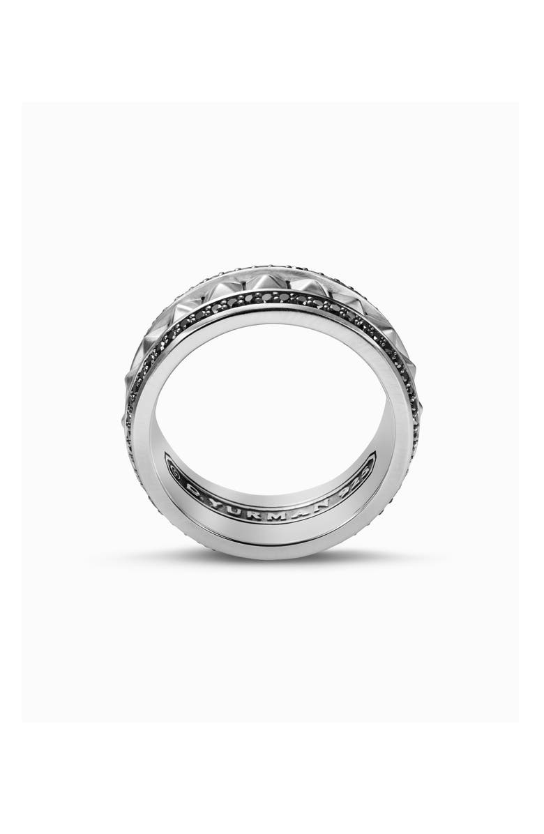 David Yurman Pyramid Band Ring with Pavé Black Diamonds, Alternate, color,