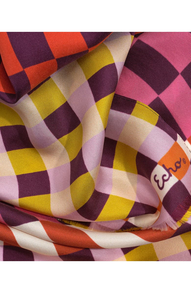 Echo Checks Checks Silk Oblong, Alternate, color, Fig