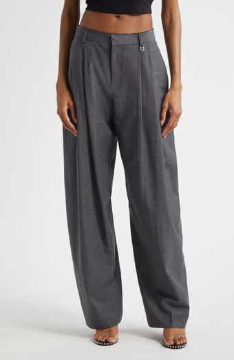 Pleated Balloon Leg Pants with Detachable Chain Detail