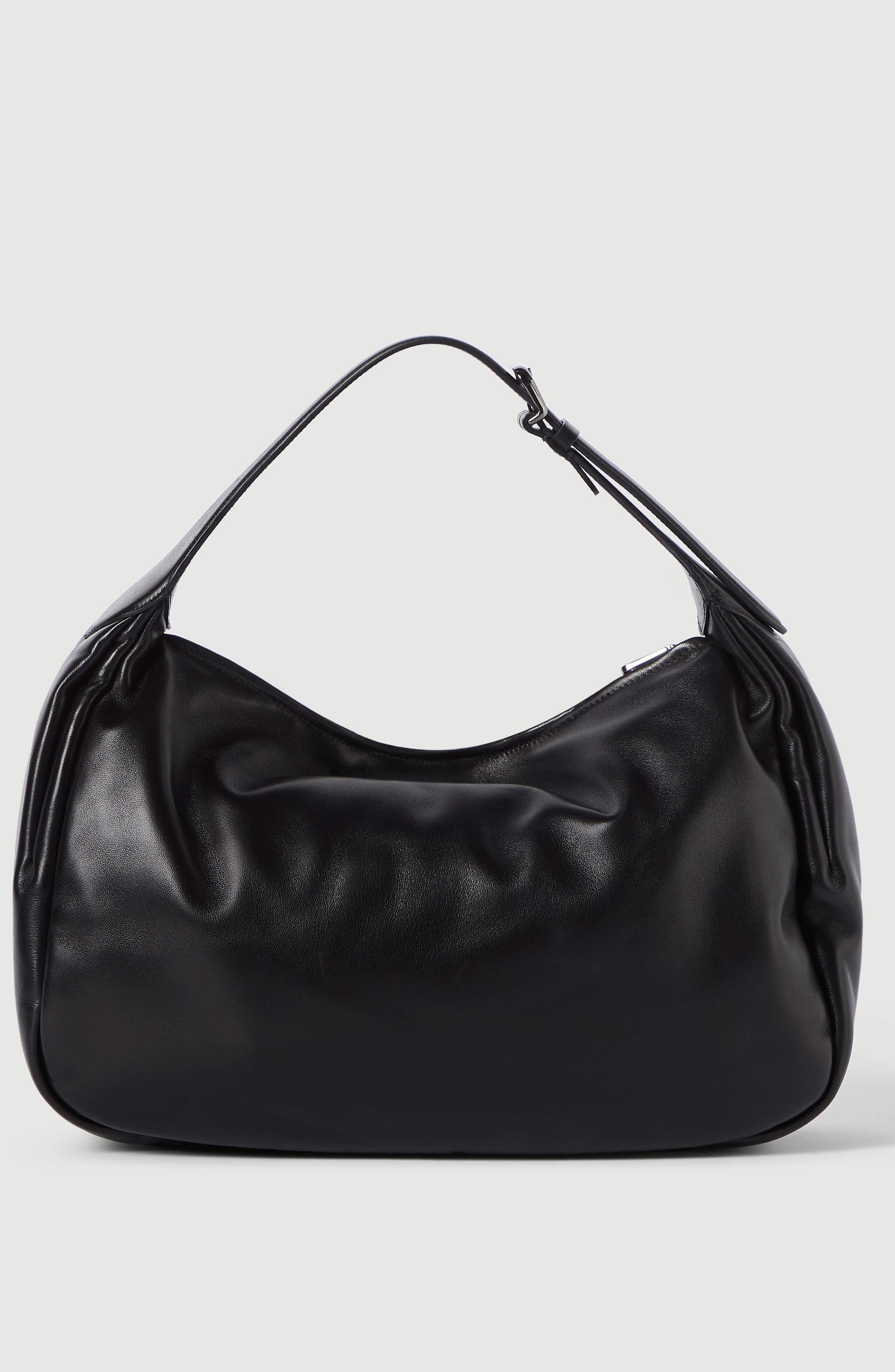 Boule hobo bag in nappa leather, Alternate, color, Black