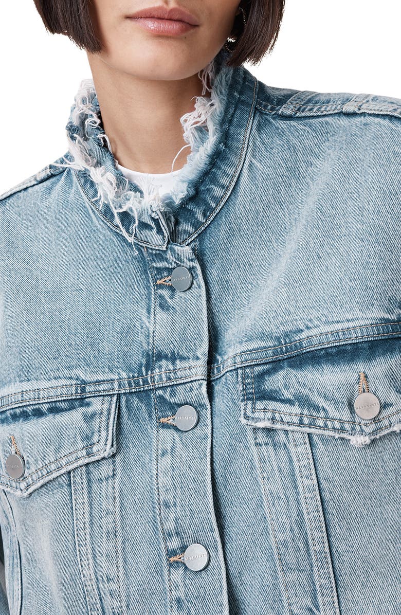 AllSaints Sonny Crop Denim Jacket, Alternate, color, 