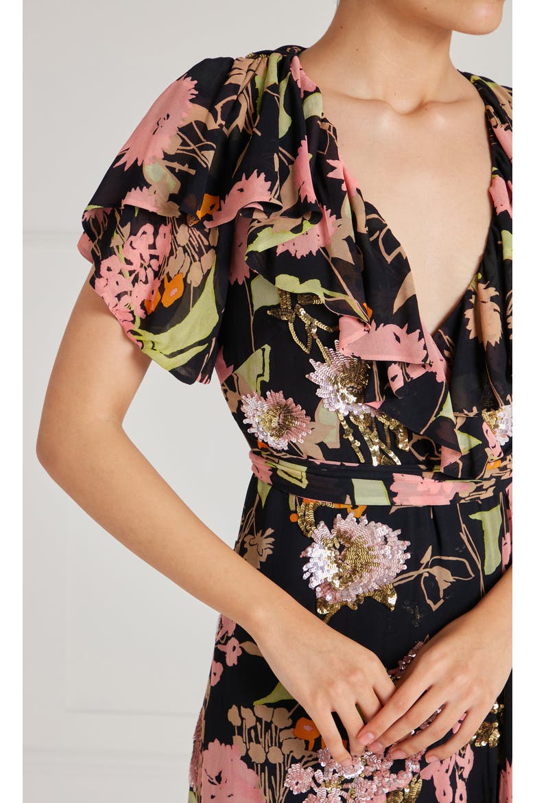 Maisie Wrap Dress, Alternate, color, Black Mix