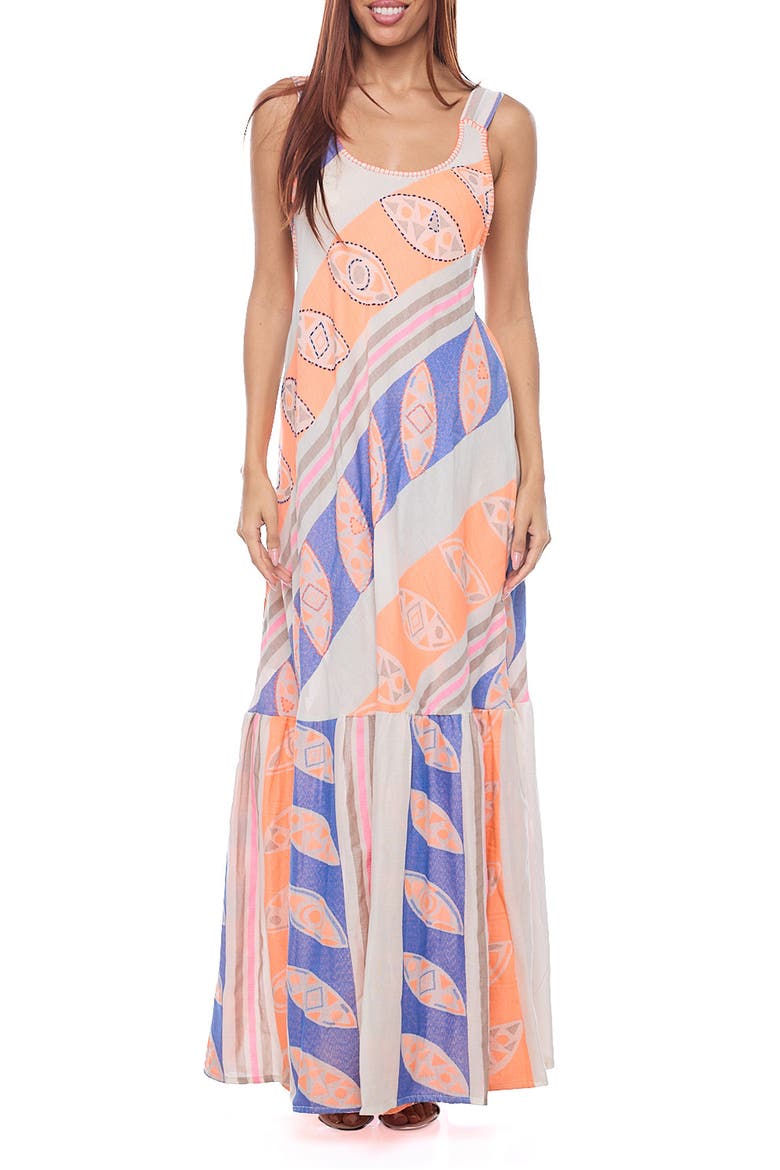 Backless Maxi Sundress, Main, color, ORANGE