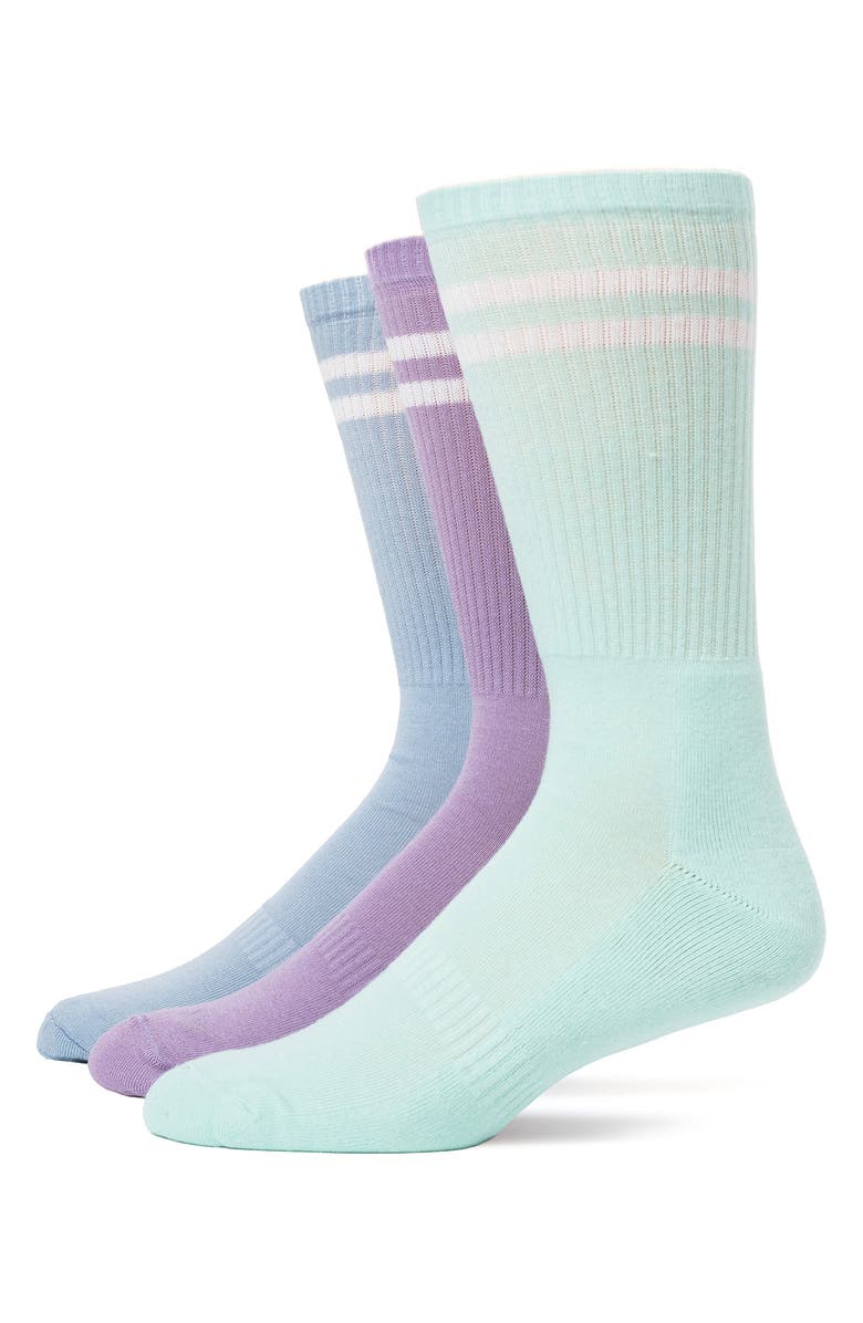 Lorenzo Uomo Assorted 3-Pack Crew Socks, Main, color, Lavender