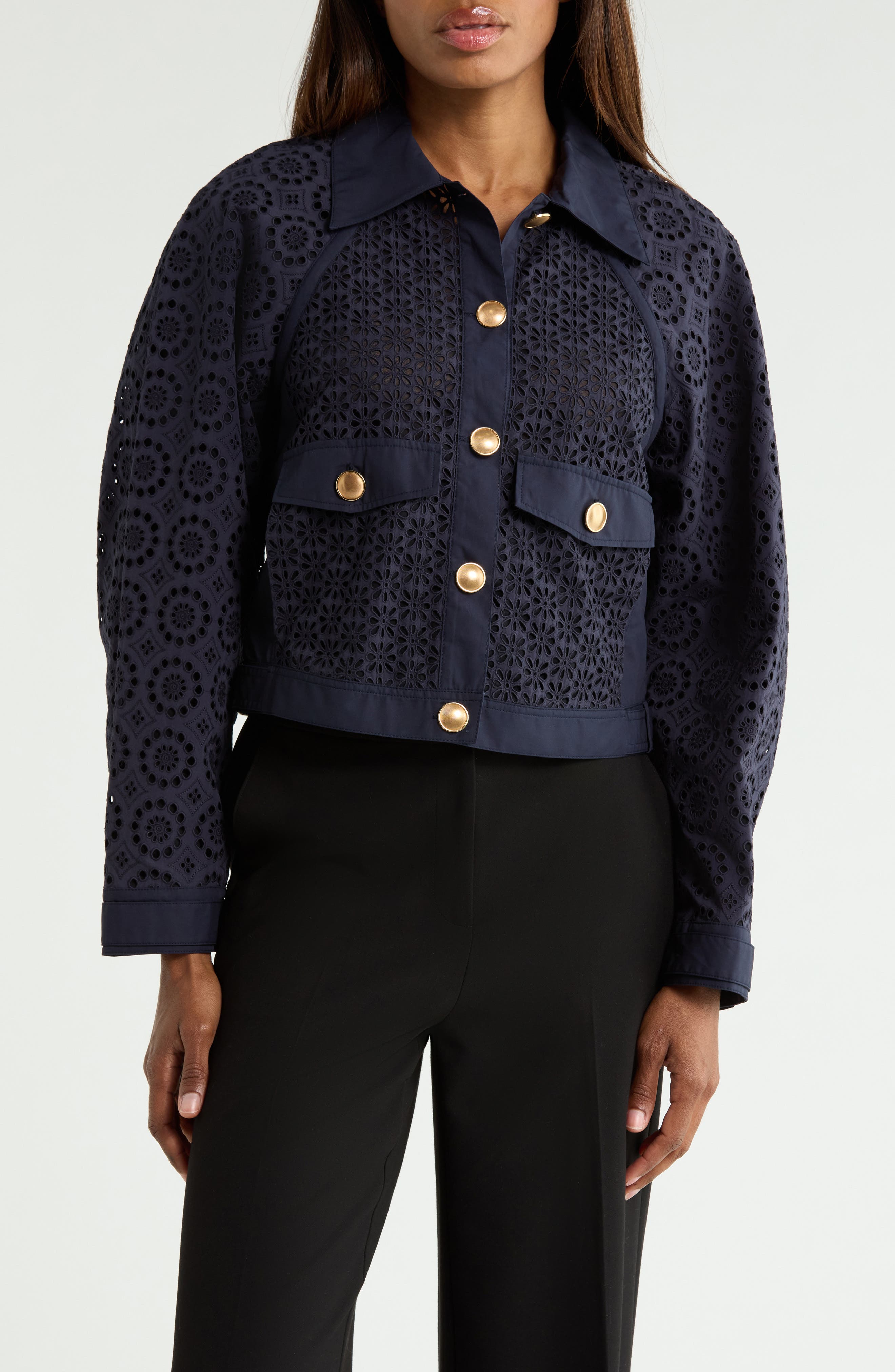 Broderie Anglaise Eyelet Jacket