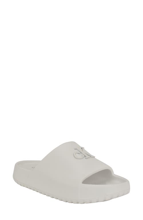 Calvin Klein Nanzey Slide Sandal In White 140