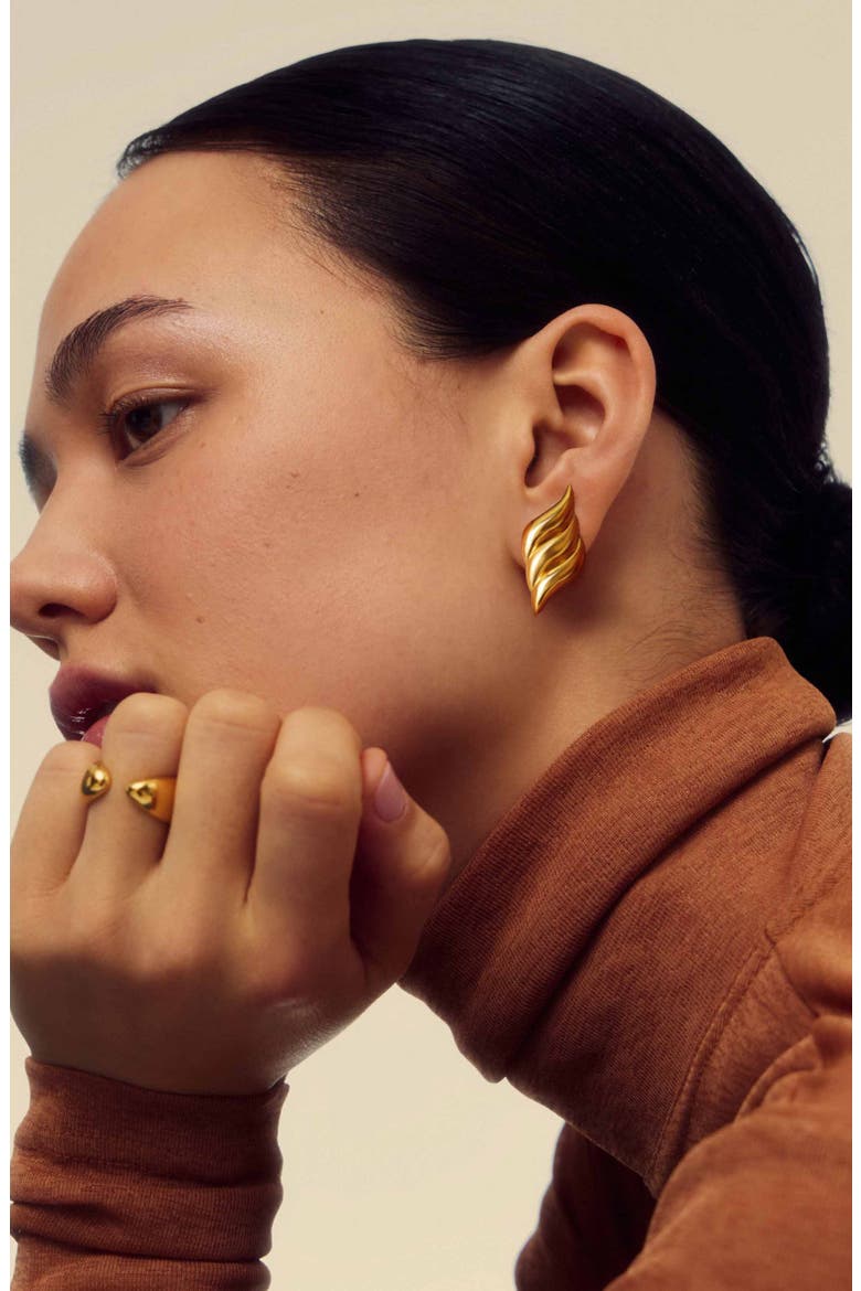 Savi Signature Oversize Stud Earrings, Alternate, color, GOLD