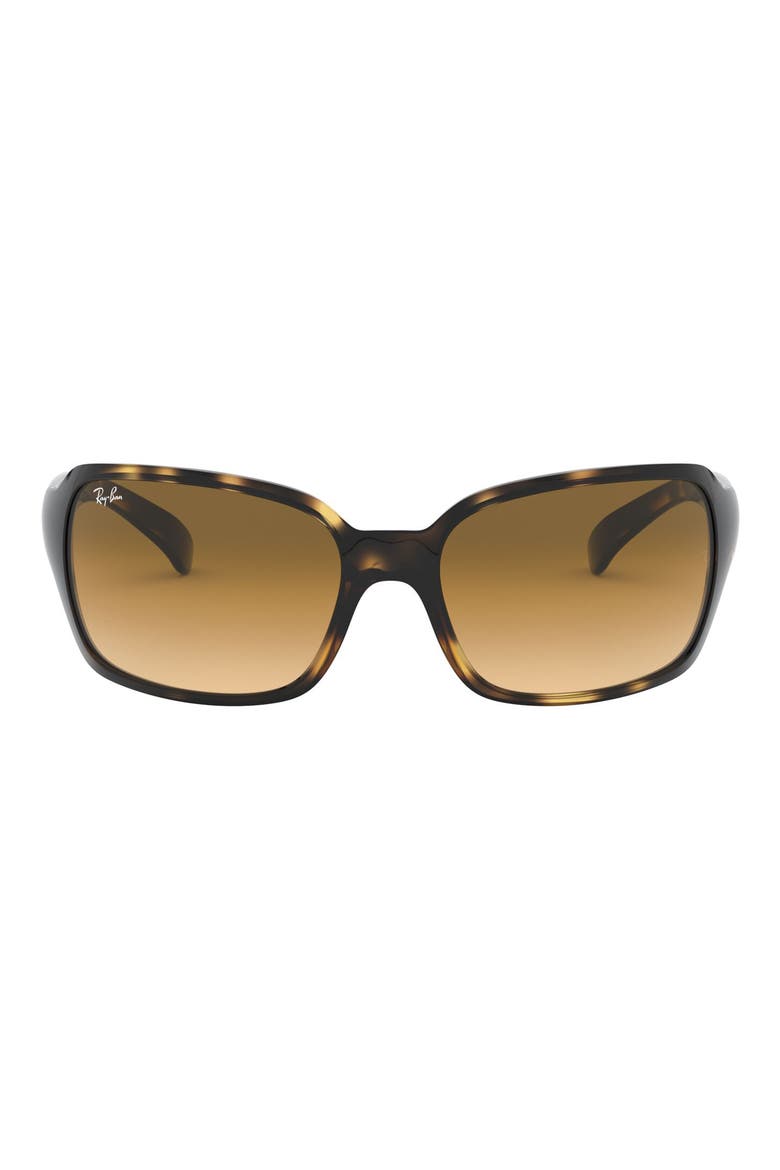 60mm Gradient Rectangular Sunglasses, Main, color, LIGHT HAVANA