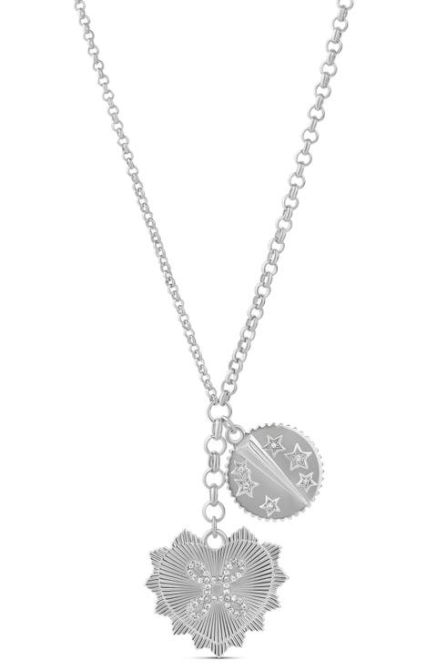 Fluted Heart Charm Necklace