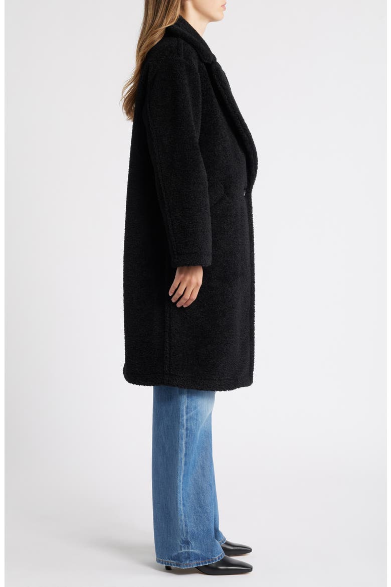Faux Fur Coat, Alternate, color, BLACK