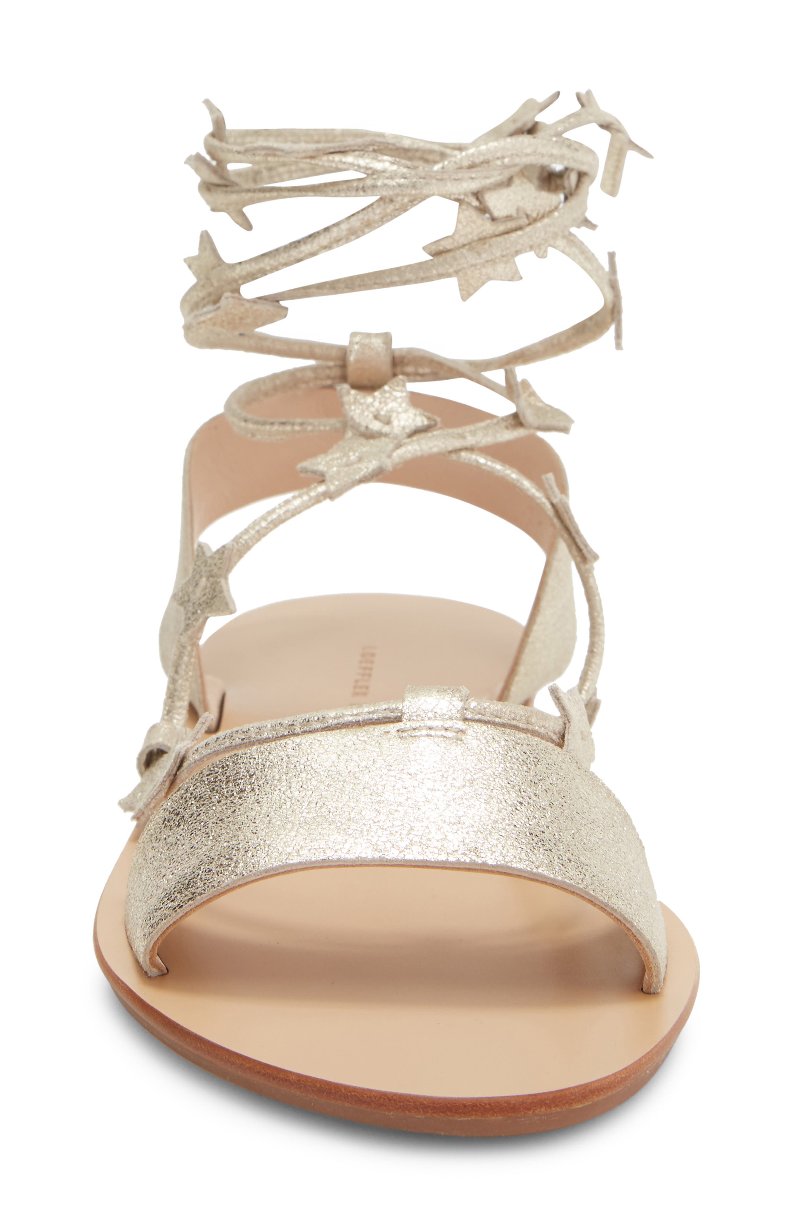 Loeffler Randall Starla Leather Ankle Wrap Sandal, Alternate, color, Cappuccino