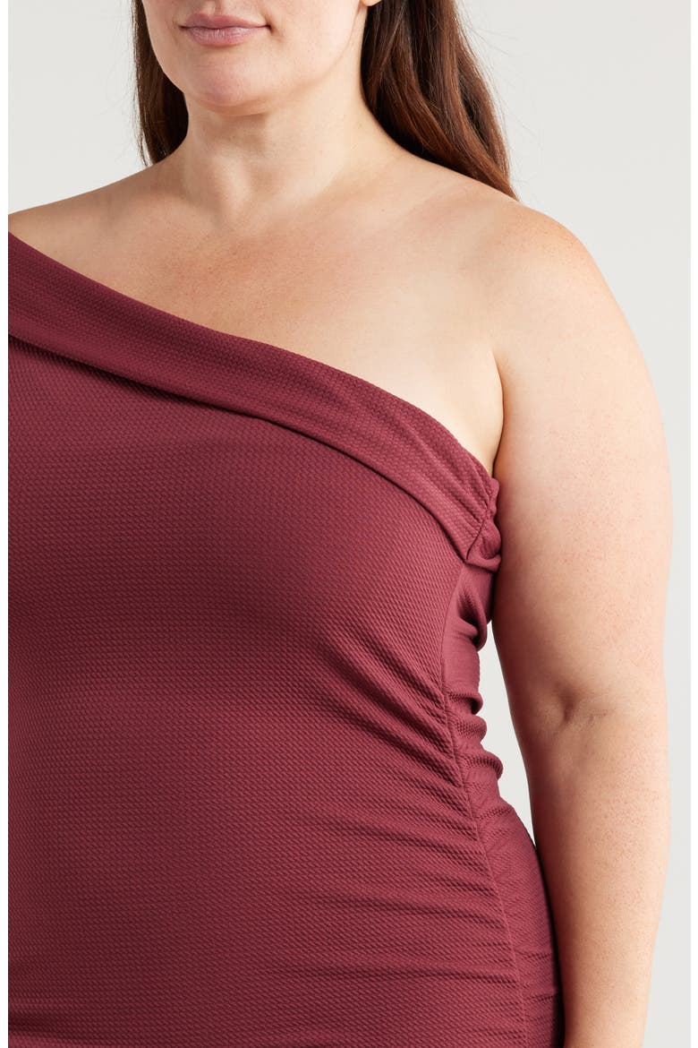 One-Shoulder Maxi Dress, Alternate, color, BRICK