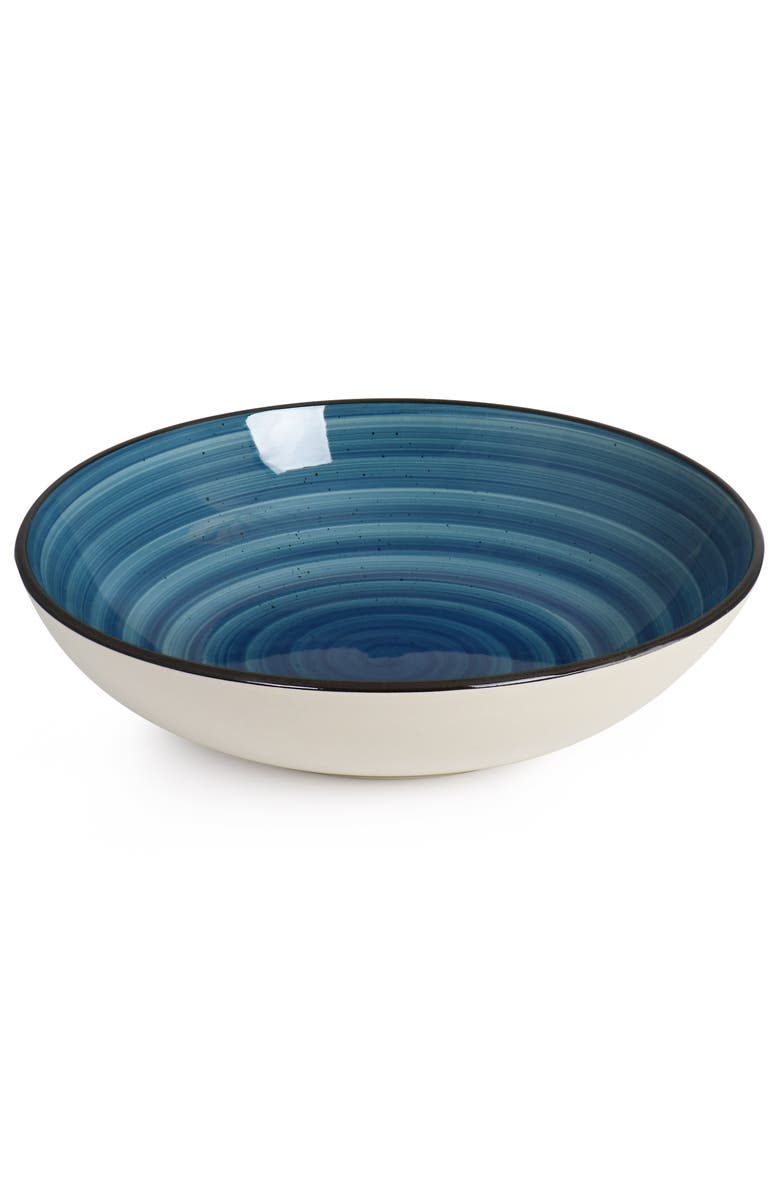 Elama Gia 24 Piece Round Stoneware Dinnerware Set, Alternate, color, White