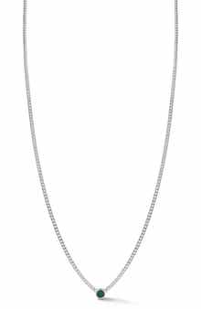 Cubic Zirconia Curb Chain Necklace