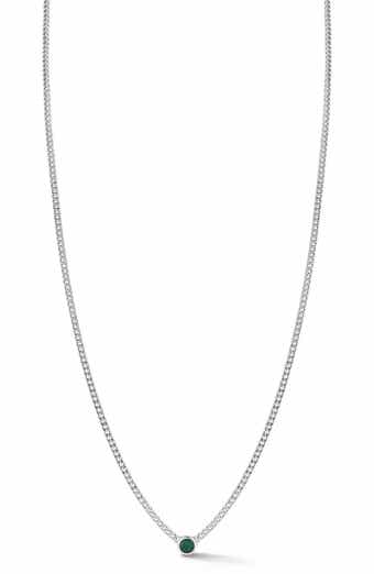 Cubic Zirconia Curb Chain Necklace