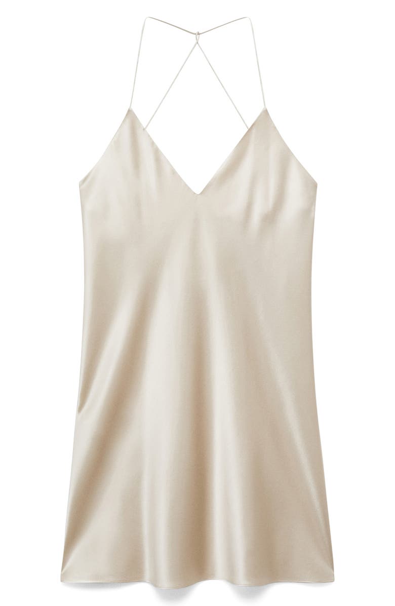 MANGO Stretch Silk Nightgown, Main, color, 