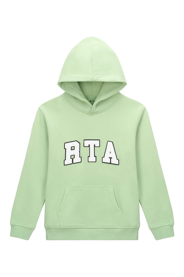 Kids' Eden Collegiate Logo French Terry Hoodie, Main, color, GREEN COLLEGIATE