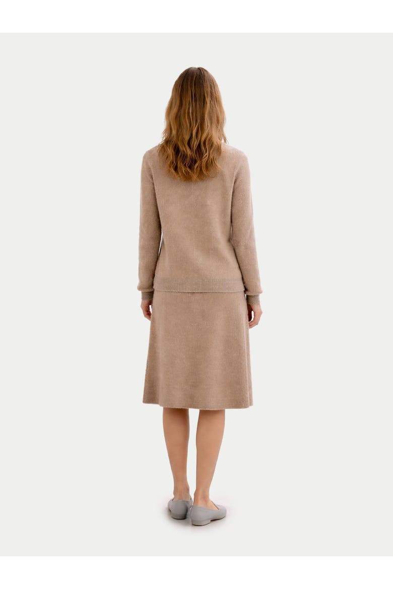 Cropped Crewneck Cashmere Sweater, Alternate, color, warm grey