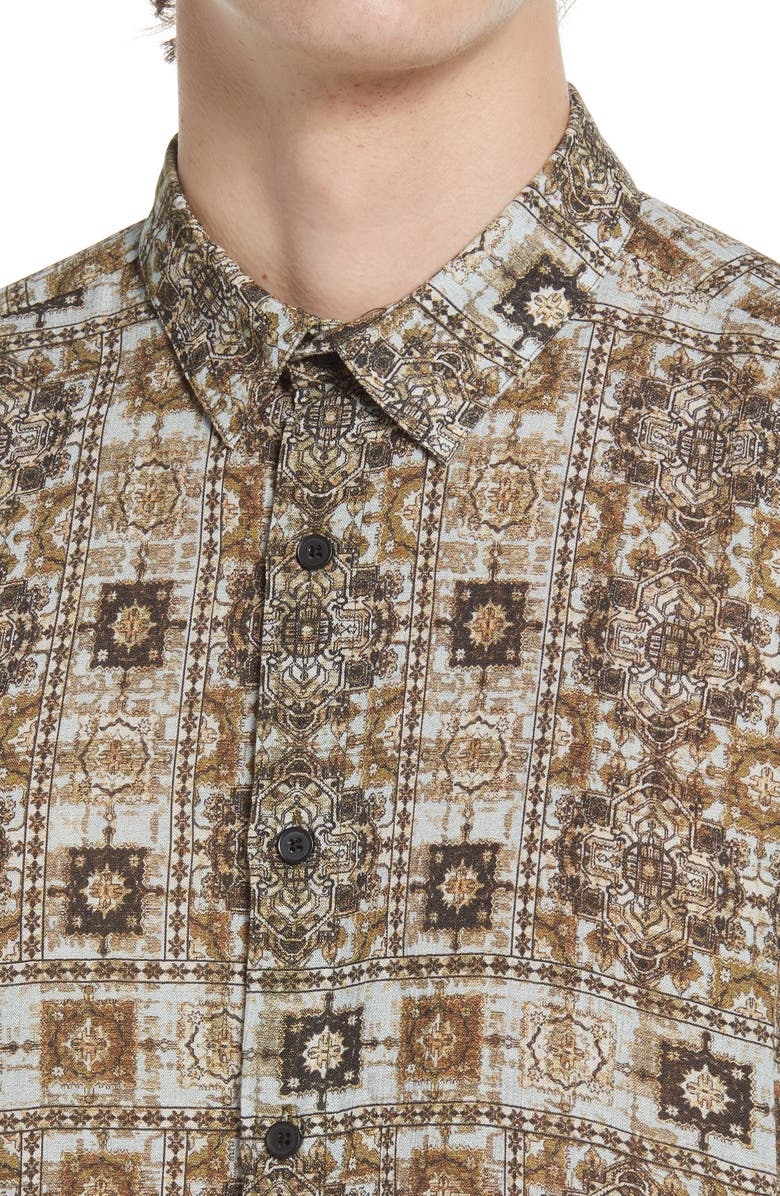 Topman Bandana Print Short Sleeve Button-Up Shirt, Alternate, color, 